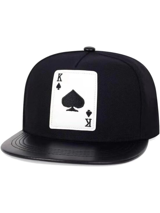 Unisex Poker K Black Snapback Hat Hip Hop Style Colorful Adjustable Baseball Cap